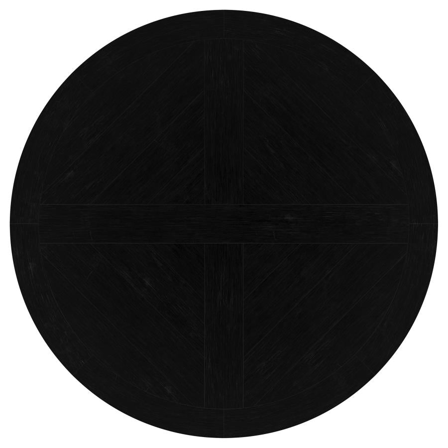 Florence Round 60-inch Pedestal Base Dining Table Black-6