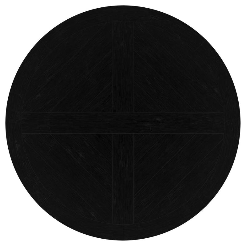 Florence Round 60-inch Pedestal Base Dining Table Black-zoom-