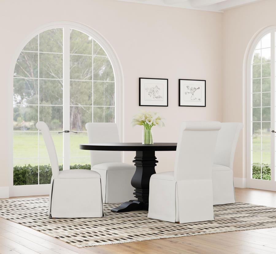 Florence Round 60-inch Pedestal Base Dining Table Black-10