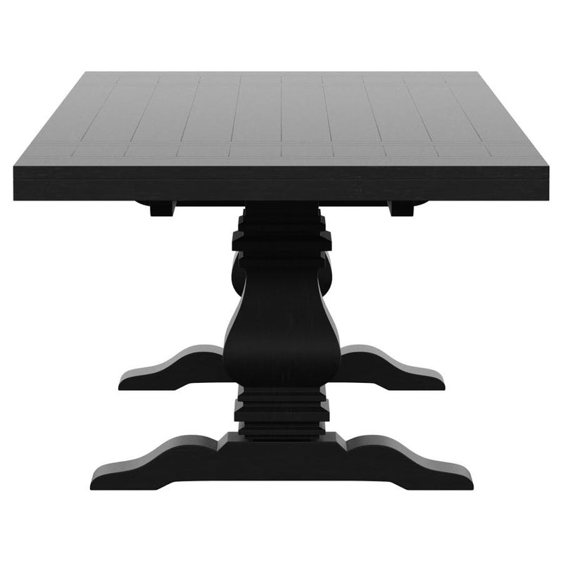 Florence 7-piece 126-inch Extension Dining Table Set Distressed Black-zoom-