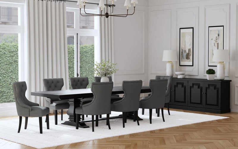 Florence 9-piece 126-inch Extension Dining Table Set Grey-zoom-