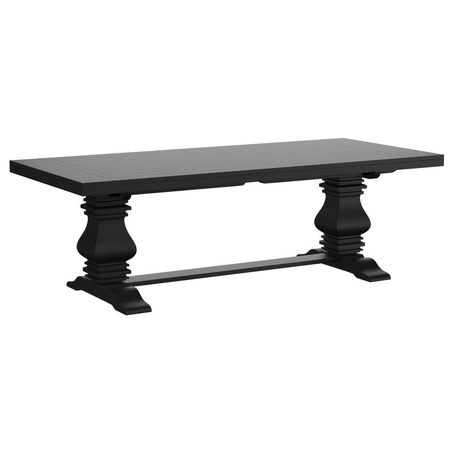 Florence 126-inch Extension Dining Table Distressed Black-zoom-4