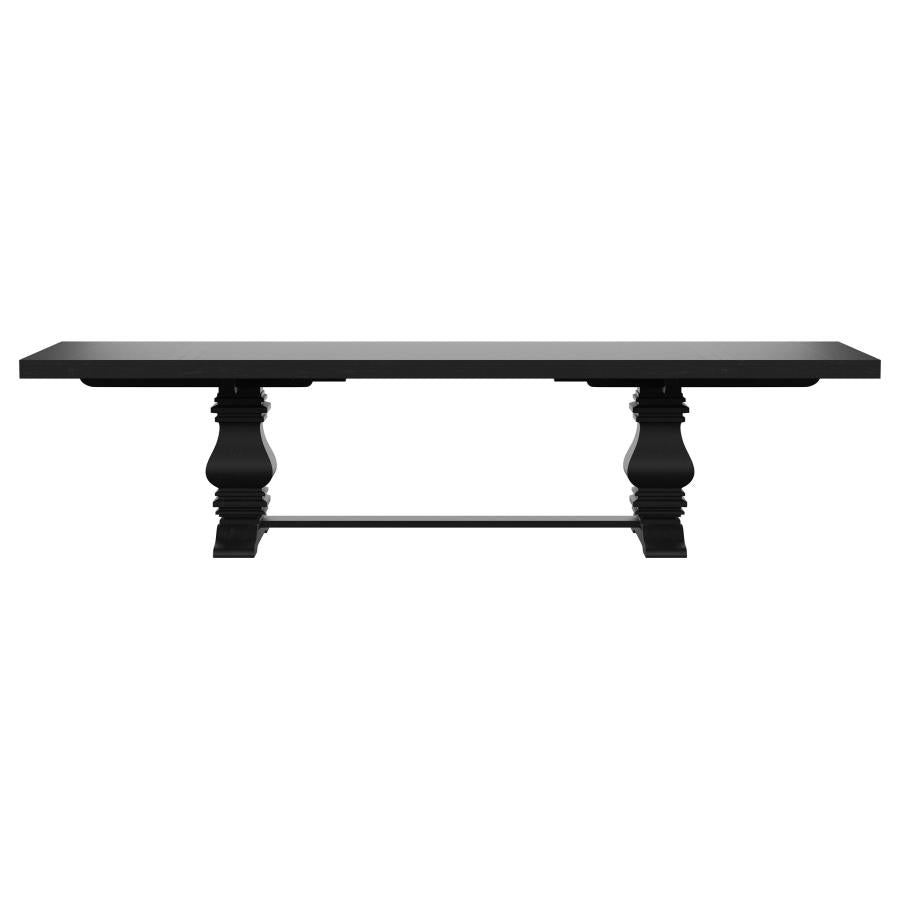 Florence 126-inch Extension Dining Table Distressed Black-5