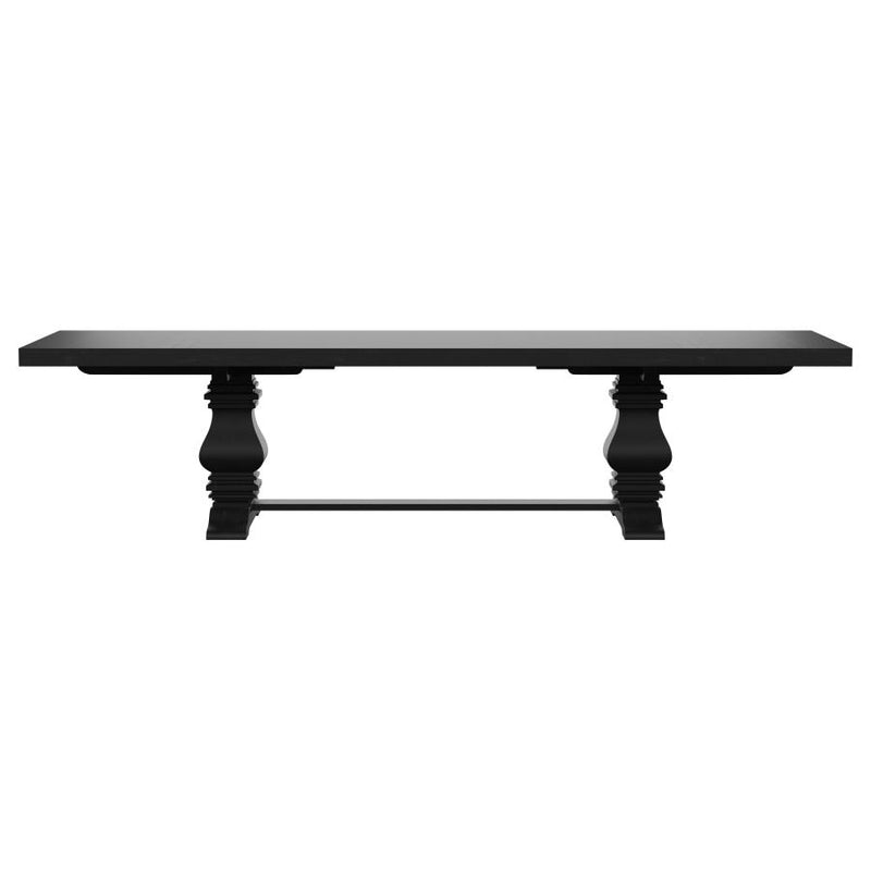 Florence 126-inch Extension Dining Table Distressed Black-zoom-