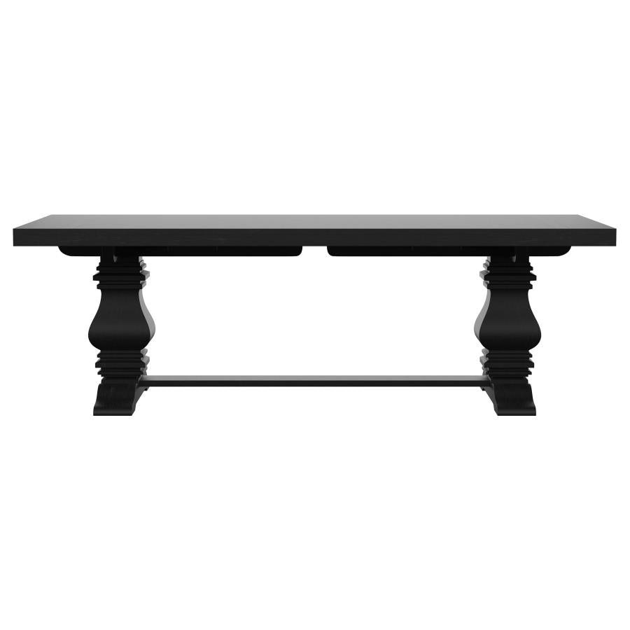 Florence 126-inch Extension Dining Table Distressed Black-6