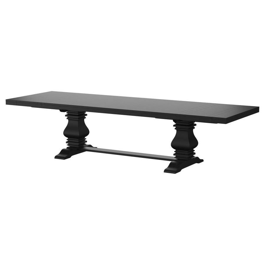 Florence 126-inch Extension Dining Table Distressed Black-zoom-7