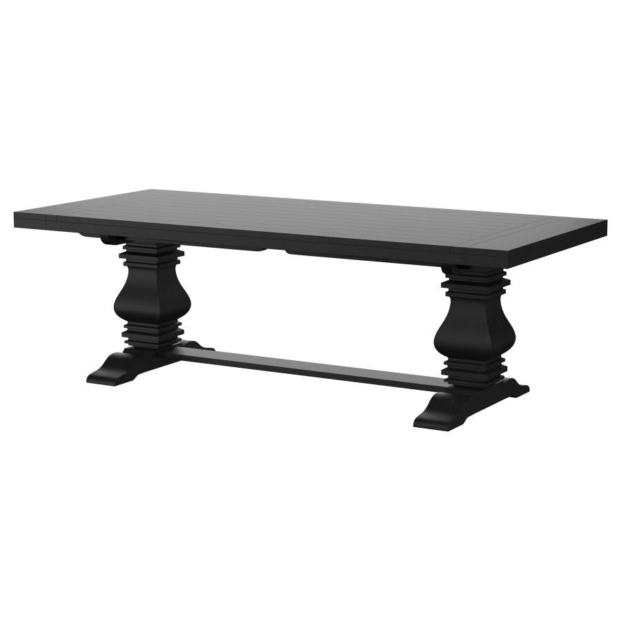Florence 126-inch Extension Dining Table Distressed Black-8