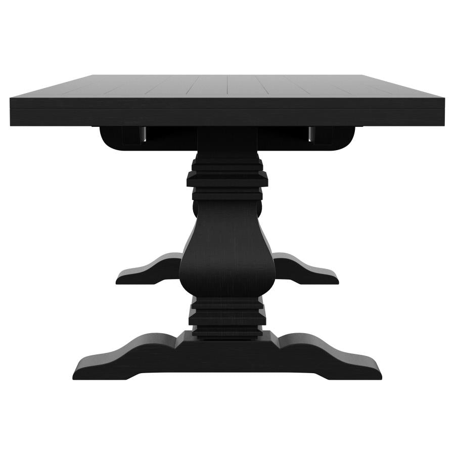 Florence 126-inch Extension Dining Table Distressed Black-9