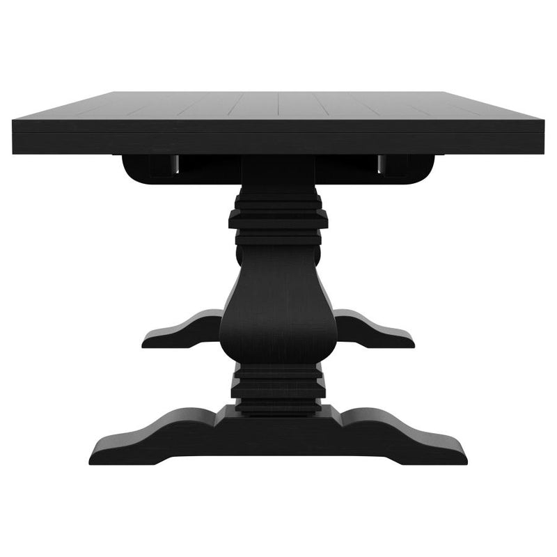 Florence 126-inch Extension Dining Table Distressed Black-zoom-
