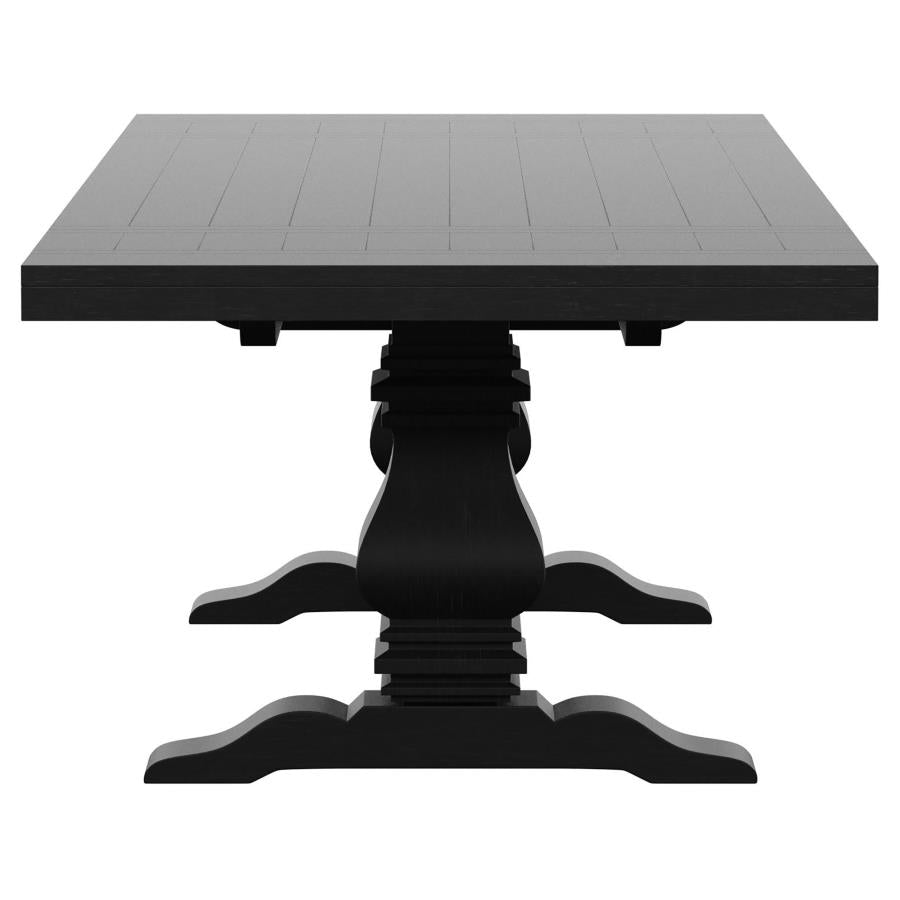 Florence 126-inch Extension Dining Table Distressed Black-10