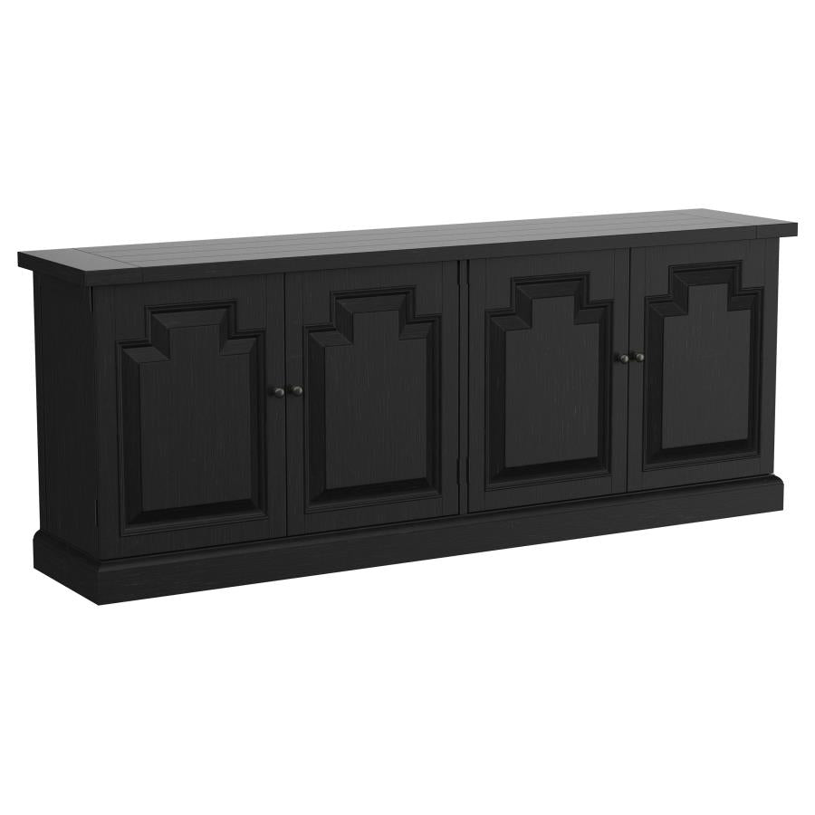 Florence 4-door Dining Sideboard Buffet Distressed Black-zoom-1