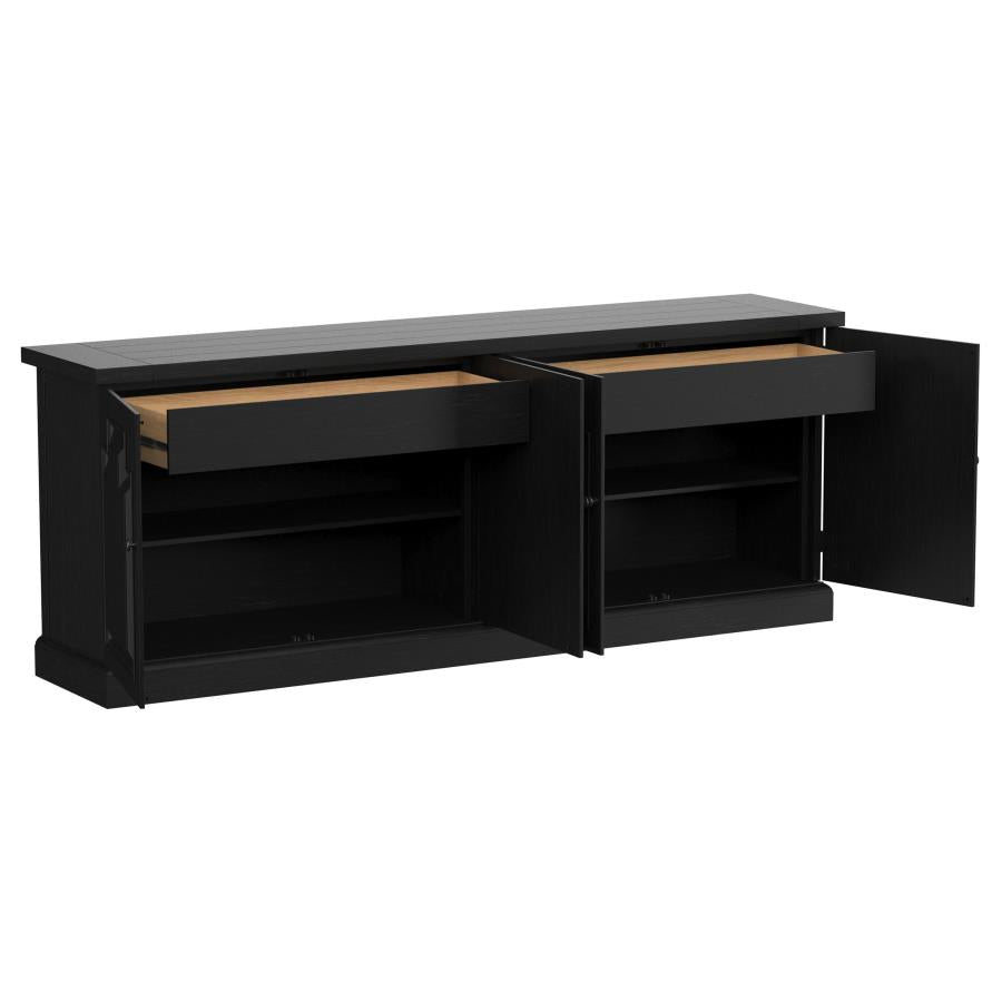 Florence 4-door Dining Sideboard Buffet Distressed Black-zoom-3