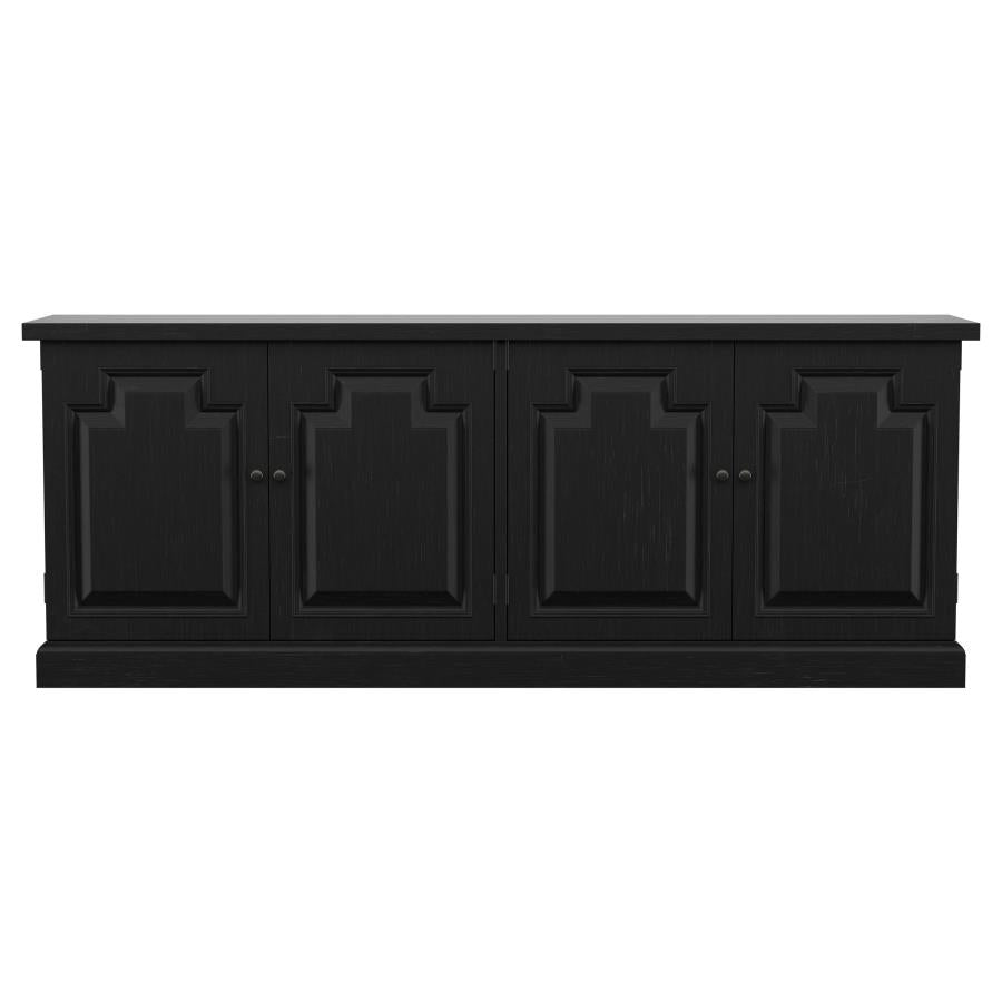 Florence 4-door Dining Sideboard Buffet Distressed Black-4