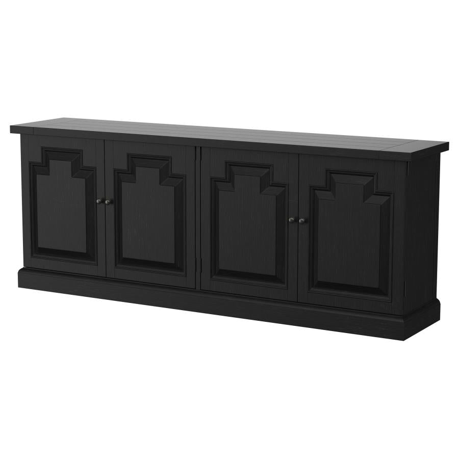Florence 4-door Dining Sideboard Buffet Distressed Black-5