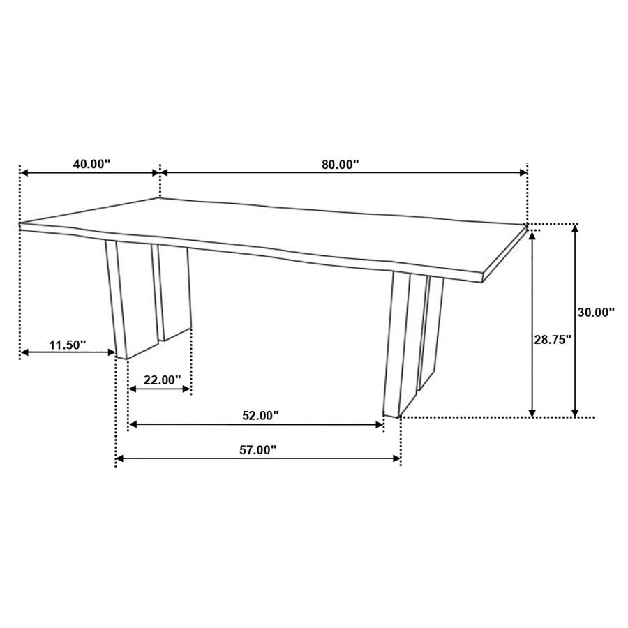 Bradshaw 80-inch Live Edge Wood Dining Table Natural Acacia-7