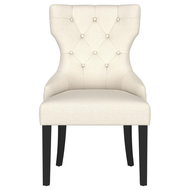 Baney Fabric Upholstered Dining Side Chair Cream and Black-zoom-
