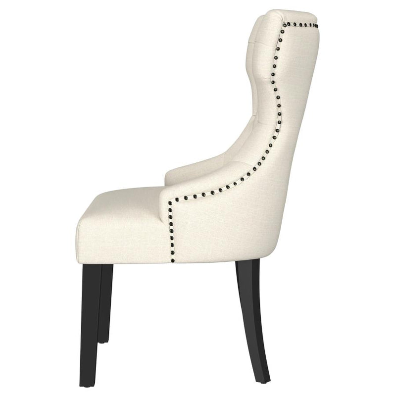 Baney Fabric Upholstered Dining Side Chair Cream and Black-zoom-