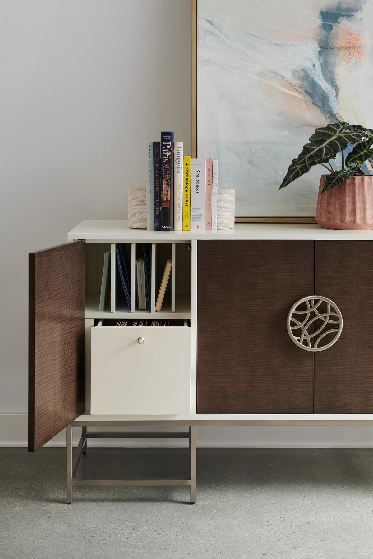 Caracole A Touch of Class Credenza – room setting – Lusso Furniture Miami