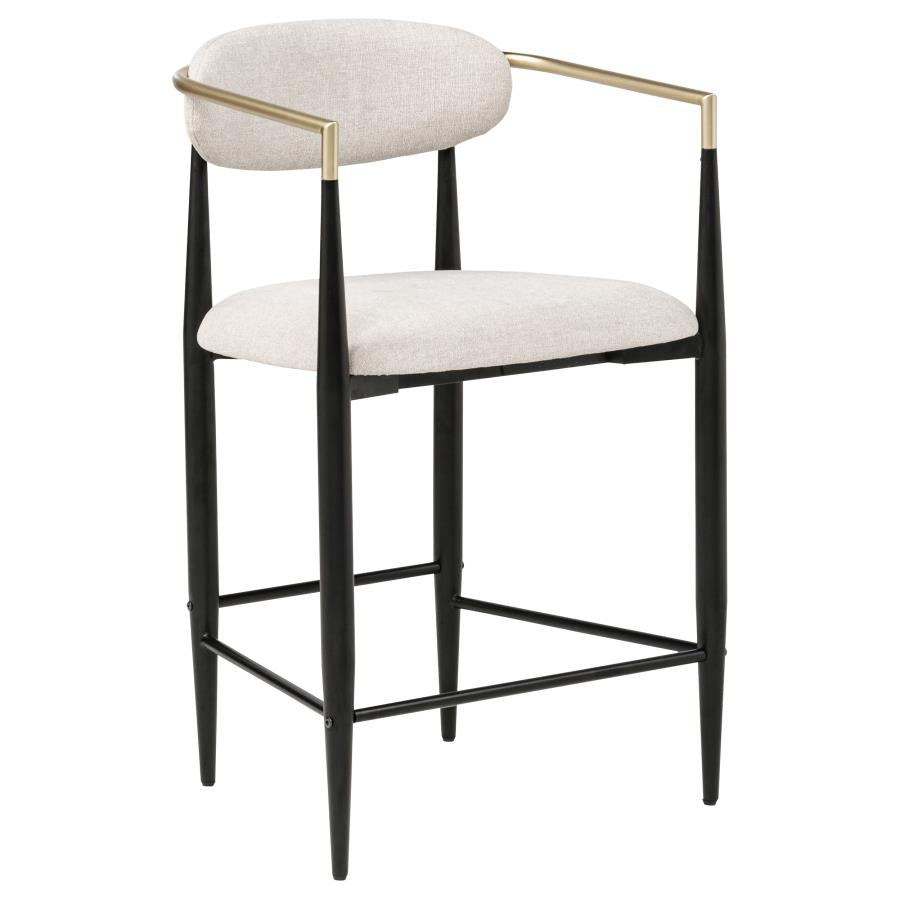 Tina Fabric Upholstered Counter Chair Beige (Set of 2)-zoom-3