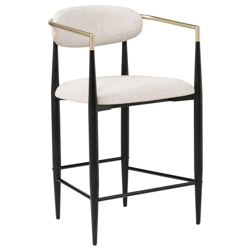Tina Fabric Upholstered Counter Chair Beige (Set of 2)-zoom-
