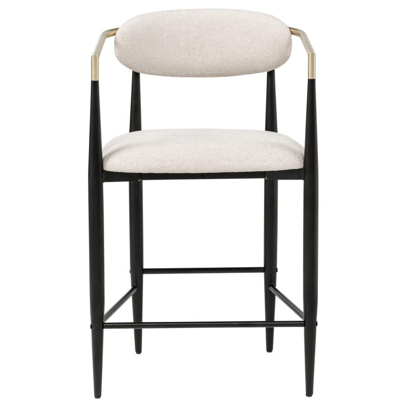 Tina Fabric Upholstered Counter Chair Beige (Set of 2)-zoom-