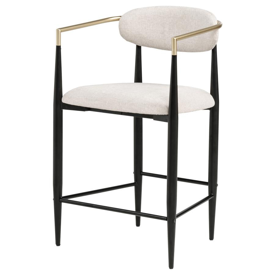 Tina Fabric Upholstered Counter Chair Beige (Set of 2)-5