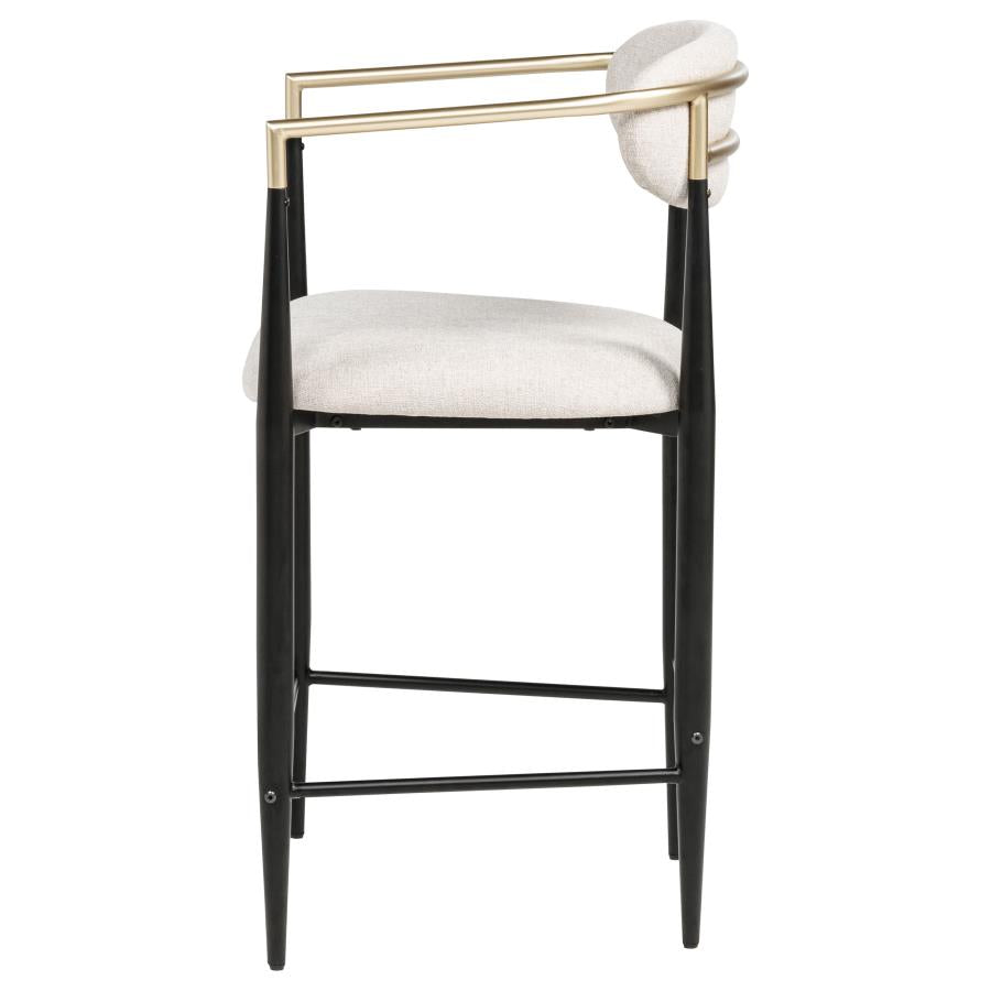 Tina Fabric Upholstered Counter Chair Beige (Set of 2)-zoom-6
