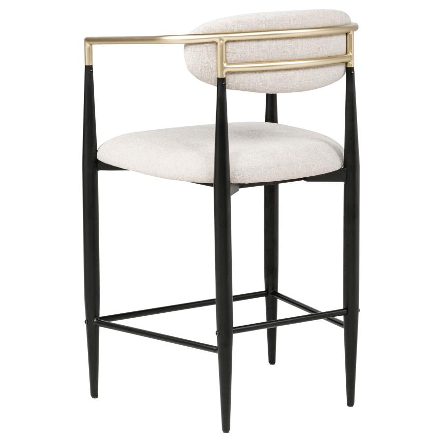 Tina Fabric Upholstered Counter Chair Beige (Set of 2)-7