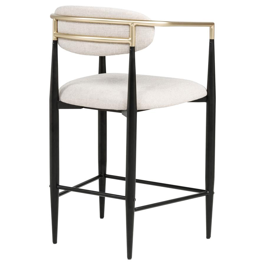 Tina Fabric Upholstered Counter Chair Beige (Set of 2)-zoom-8