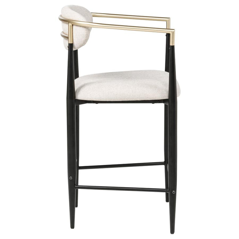 Tina Fabric Upholstered Counter Chair Beige (Set of 2)-zoom-