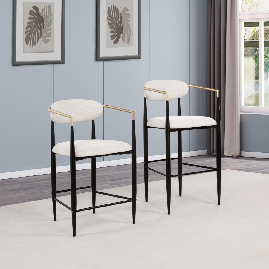 Tina Fabric Upholstered Counter Chair Beige (Set of 2)-15