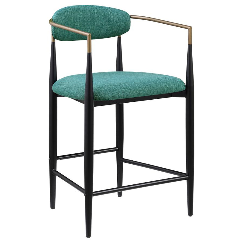 Tina Fabric Upholstered Counter Chair Green (Set of 2)-zoom-