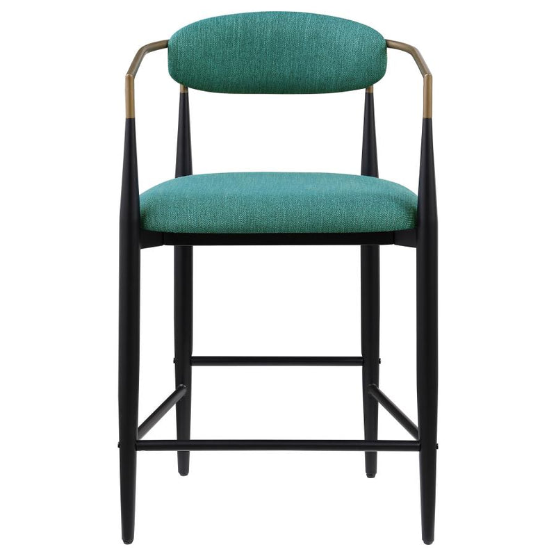 Tina Fabric Upholstered Counter Chair Green (Set of 2)-zoom-