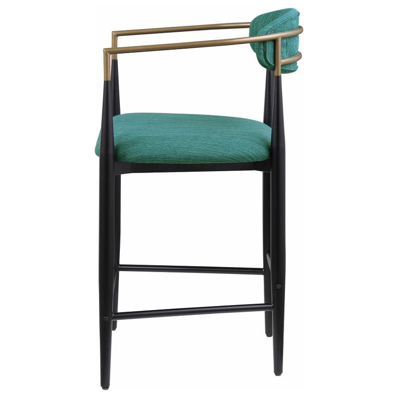 Tina Fabric Upholstered Counter Chair Green (Set of 2)-zoom-