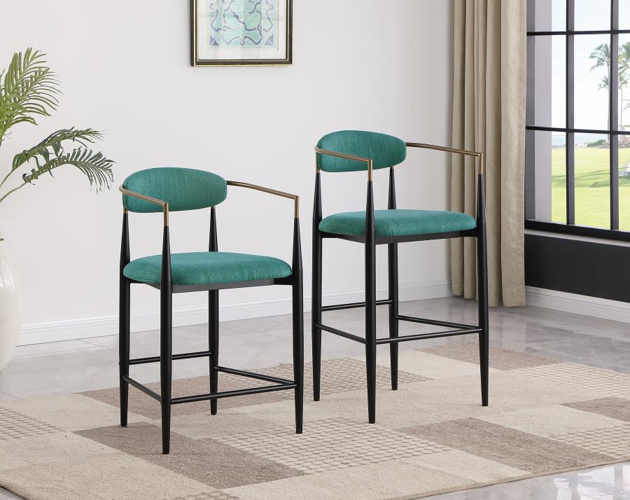 Tina Fabric Upholstered Counter Chair Green (Set of 2)-zoom-14