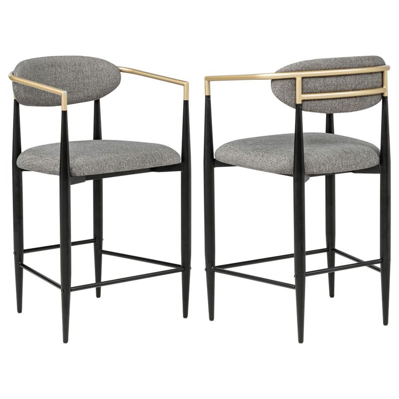 Tina Fabric Upholstered Counter Chair Dark Grey (Set of 2)-zoom-