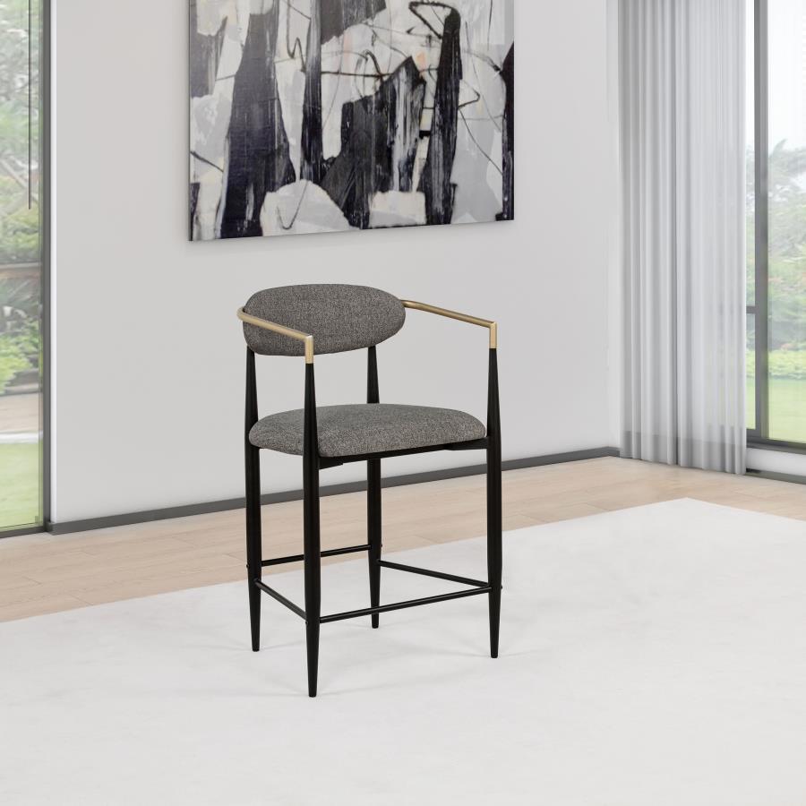 Tina Fabric Upholstered Counter Chair Dark Grey (Set of 2)-zoom-2