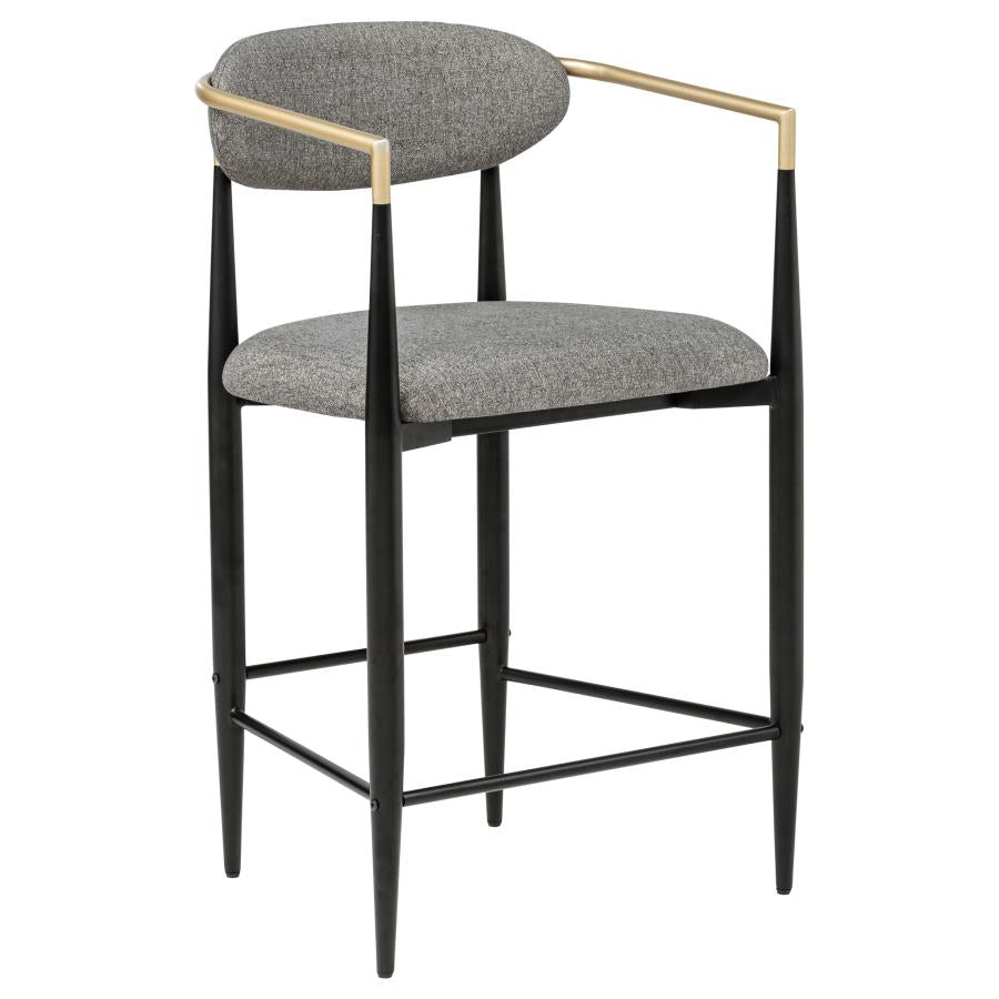 Tina Fabric Upholstered Counter Chair Dark Grey (Set of 2)-3