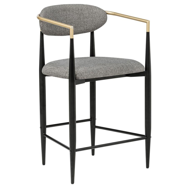 Tina Fabric Upholstered Counter Chair Dark Grey (Set of 2)-zoom-