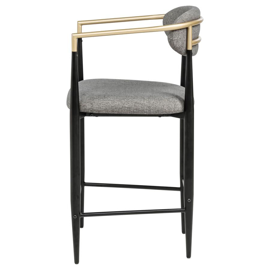 Tina Fabric Upholstered Counter Chair Dark Grey (Set of 2)-6