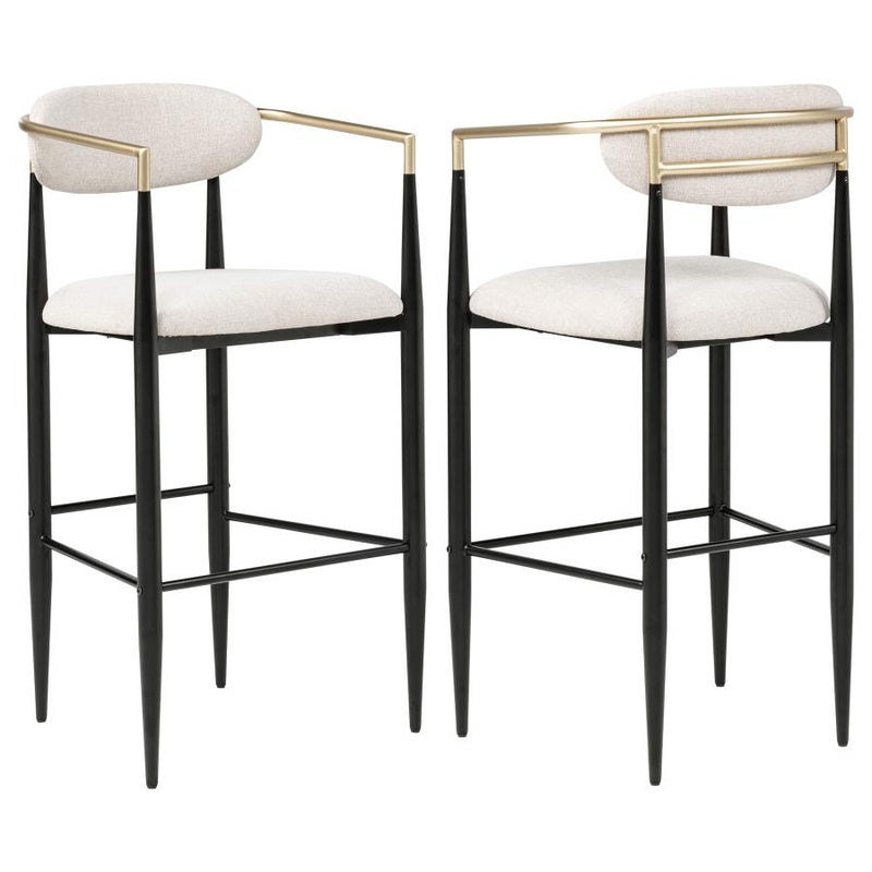 Tina Fabric Upholstered Bar Chair Beige (Set of 2)-zoom-
