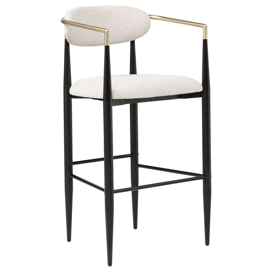 Tina Fabric Upholstered Bar Chair Beige (Set of 2)-zoom-3