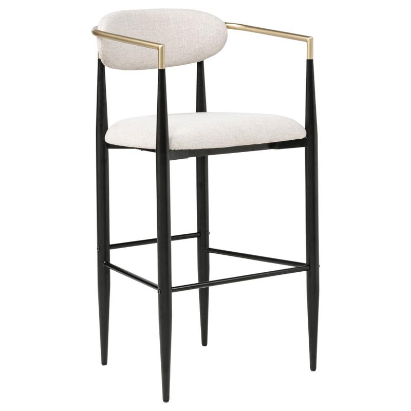 Tina Fabric Upholstered Bar Chair Beige (Set of 2)-zoom-