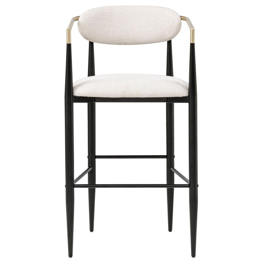 Tina Fabric Upholstered Bar Chair Beige (Set of 2)-4