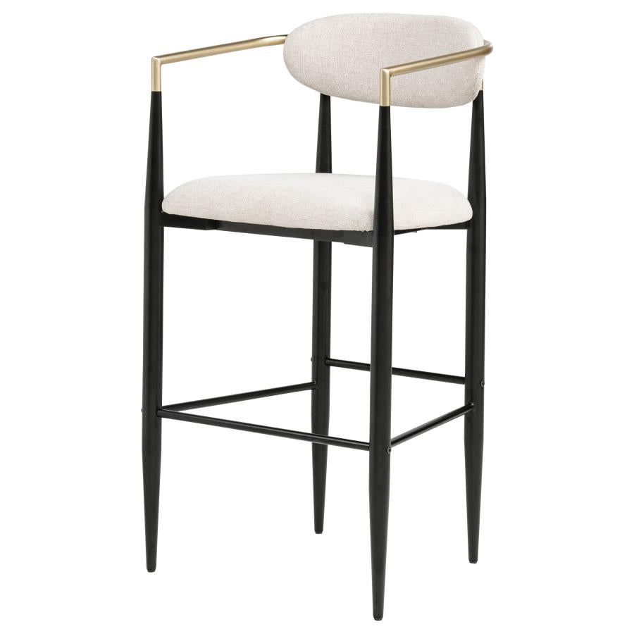 Tina Fabric Upholstered Bar Chair Beige (Set of 2)-zoom-5