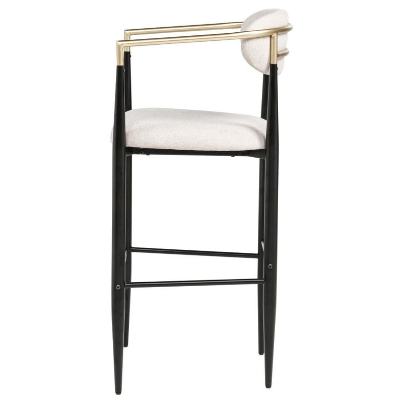 Tina Fabric Upholstered Bar Chair Beige (Set of 2)-zoom-