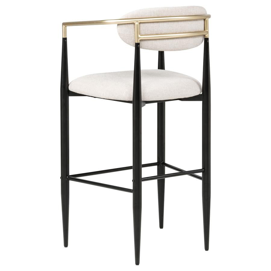 Tina Fabric Upholstered Bar Chair Beige (Set of 2)-7