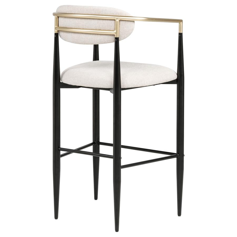 Tina Fabric Upholstered Bar Chair Beige (Set of 2)-8