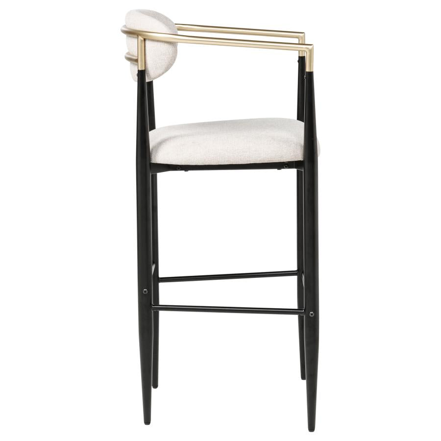 Tina Fabric Upholstered Bar Chair Beige (Set of 2)-zoom-9