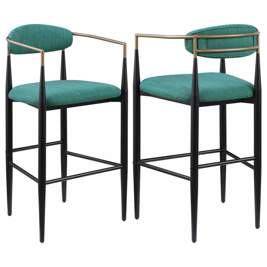 Tina Fabric Upholstered Bar Chair Green (Set of 2)-zoom-1